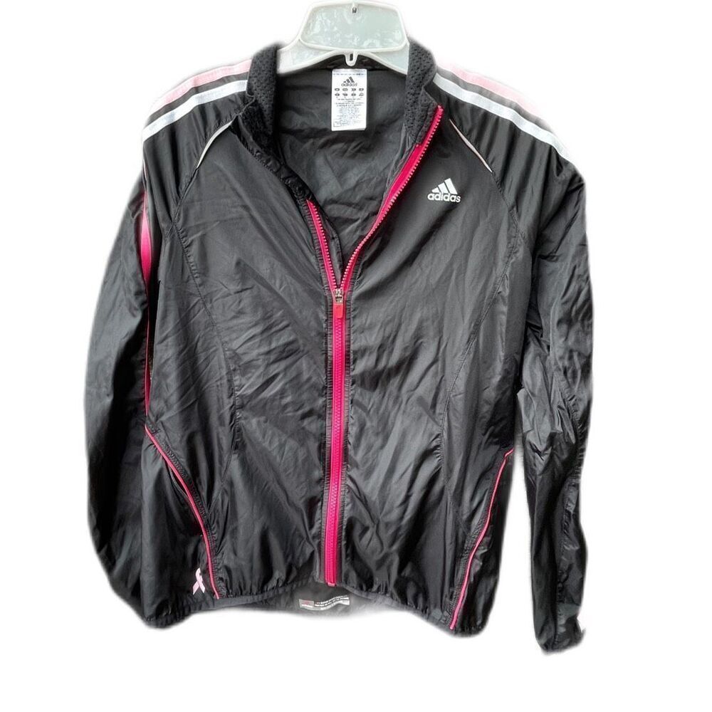 Adidas size S lightweight running jacket reflective stripes